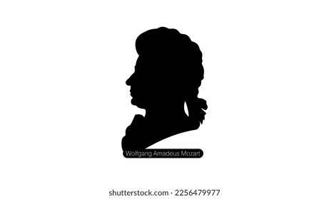 Wolfgang Amadeus Mozart silhouette high quality vector