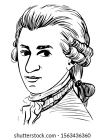 Wolfgang Amadeus Mozart Vector Sketch Stock Vector (Royalty Free ...