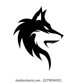 Wolfhead silhouette vector icon drawing svg
