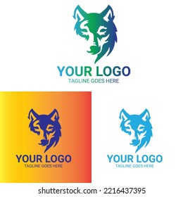 wolflogo design. fox logo design.