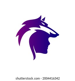 Wolfman Silhouette for Movie Production Logo Design Vector