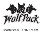 Wolfpack Design Silhouette Emblem Symbol