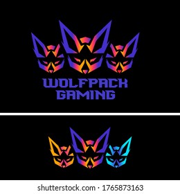 Wolfpack Gaming Logo Vector Illustration