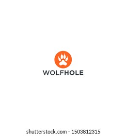 Wolf's feet in the circle logo / icon design inspiration