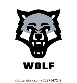 Wolfs head logo, symbol. Vector illustration.