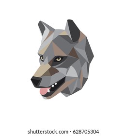 Wolf's head low poly illustration