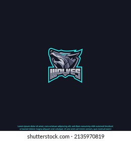 Wolfs mascot esport logo design good use for symbol identyti emblem brand and more