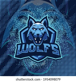 Wolfs mascot logo design illustration