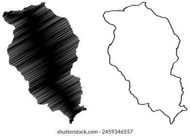 Landkreis Wolfsberg (Republik Österreich oder Land Österreich, Kärnten oder Kärnten) Vektorillustration, Skizze Bezirk Wolfsberg