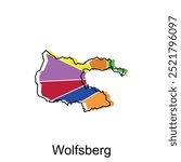 Wolfsberg map City, administrative division of Austrian Country simple. Vector illustration design template