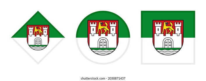 Wolfsburg Flag Symbol gesetzt. einzeln auf weißem Hintergrund
