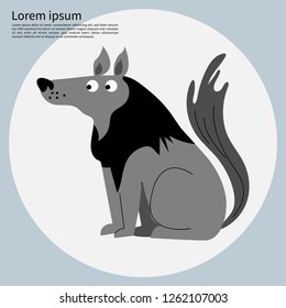 Wolf.Vector cartoon flat illustration