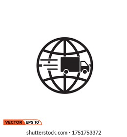 plantilla de ilustración de vector de diseño de icono de entrega mundial