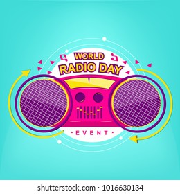 Wolrd Radio Day logo event with modern color