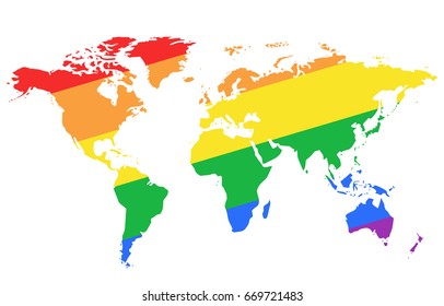 Wolrdmap from pride diagonal stripes.