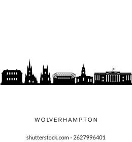 Wolverhampton Skyline Black Silhouette UK.