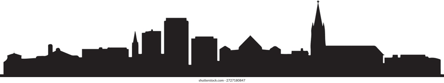 Wolverhampton Skyline UK City. design Vetor silhueta preta
