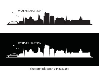Wolverhapton skyline - England, United Kingdom, UK, Great Britain - vector illustration
