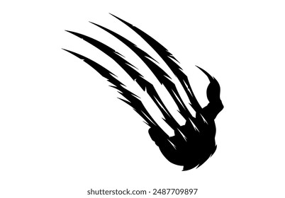 Wolverine Animal Claw black clip art, Wolverine Claw Vector Silhouette