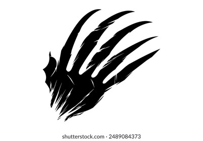 Wolverine Animal Claw black clip art, Wolverine Claw Vector Silhouette