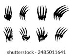 Wolverine Animal Claw Vector Silhouette bundle, Wolverine Claws black Clipart Set