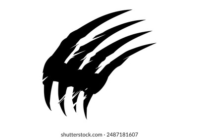 Wolverine Tierkralle Vektorgrafik Silhouette, Wolverine Kralle schwarz Clip Kunst