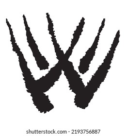 wolverine animal claws W mark vector illustration