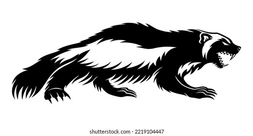 Wolverine Animal Icon Isolated On White Background.	