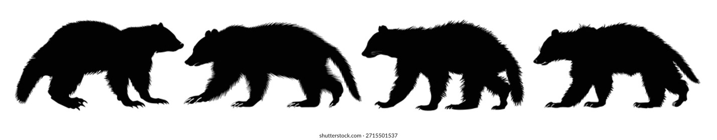 Ilustración vectorial de Paquete de silueta animal de Wolverine