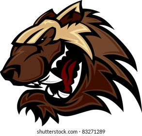 Wolverine Badger Mascot Head Illustration