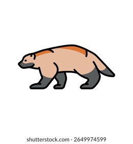 Wolverine color line icon for digital and print projects. Arctic animals. Minimal clean icons for apps and websites. Modern simple icons for UI UX and branding
