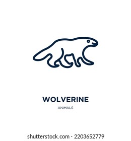 wolverine icon from animals collection. Thin linear wolverine, decoration, tattoo outline icon isolated on white background. Line vector wolverine sign, symbol for web and mobile