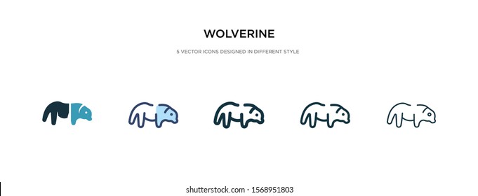 wolverine icon in different style vector illustration. two colored and black wolverine vector icons designed in filled, outline, line and stroke style can be used for web, mobile, ui