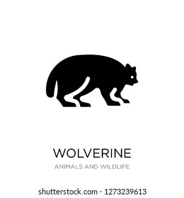 wolverine icon vector on white background, wolverine trendy filled icons from Animals and wildlife collection, wolverine simple element illustration