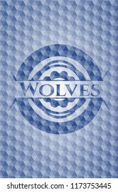 Wolves blue polygonal badge.
