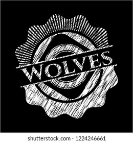 Wolves with chalkboard texture