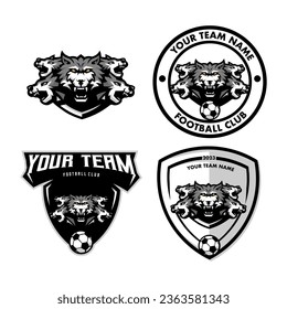 Wolves football club logo design vector
