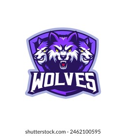 Wolves gaming mascot logo design vector