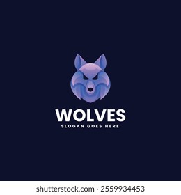 Wolves Gradient Colorful Logo Template