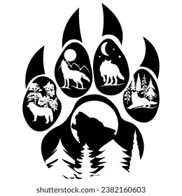 Wolves, Hand Drawn, Vector Illustration