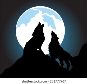 Wolves howling background