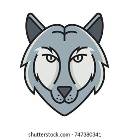 Wolves icon vector head design illustration