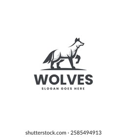 Wolves Line Art Logo Template