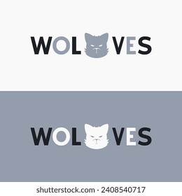 Logo de Wolves. Logo de aventuras árticas y reserva. Y logo de la comunidad de amantes de los lobos.