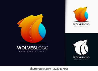 Wolves logo design with gradient
