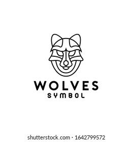 Wolves logo design vector template with modern line Concept style.