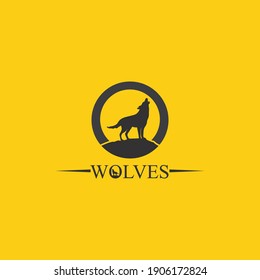 wolves logo, fox, wolf head, animal vetor and logo design wild  roar dog illustration, abstract for game logo symbol head animal