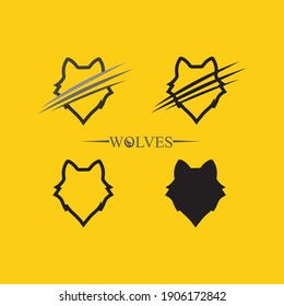 wolves logo, fox, wolf head, animal vetor and logo design wild  roar dog illustration, abstract for game logo symbol head animal
