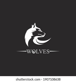 wolves logo, fox, wolf head, animal vetor and logo design wild  roar dog illustration, abstract for game logo symbol head animal