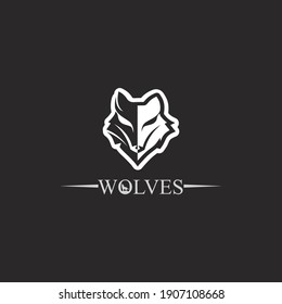 wolves logo, fox, wolf head, animal vetor and logo design wild  roar dog illustration, abstract for game logo symbol head animal